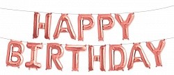 Fa (16''/41 см) Мини-Надпись &quot;Happy Birthday&quot;, Розовое Золото, в упаковке 1 шт.