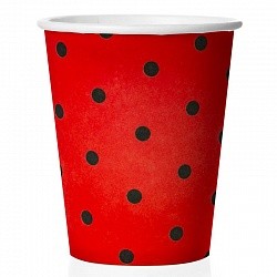 Стаканы (250 мл) Божья коровка, Красный, 6 шт.