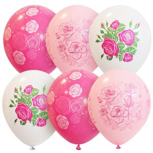 MP (12''/30 см) Набор шаров ассорти рис. Розы, 25 шт.