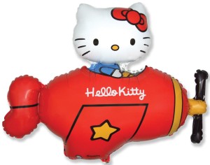 Fm (14''/36 см) /Мини-фигура, Котенок в самолете, Красный, 5 шт