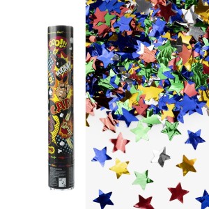 Пневмохлопушка (12/30 см), Комиксы, СДР, Звезды фольга, Ассорти, Металлик, 1 шт.