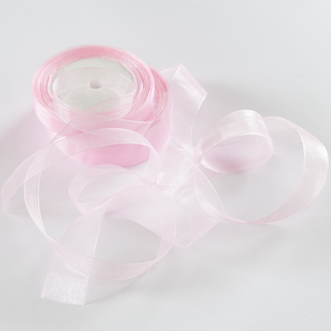 Лента органза (2,5 см*22,85 м) Розовый, 1 шт.