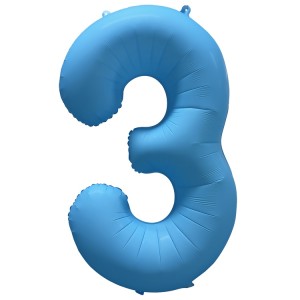 Вз (40''/102 см) Цифра 3, Неон Blue, 1 шт. в уп.