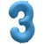 Вз (40''/102 см) Цифра 3, Неон Blue, 1 шт. в уп.
