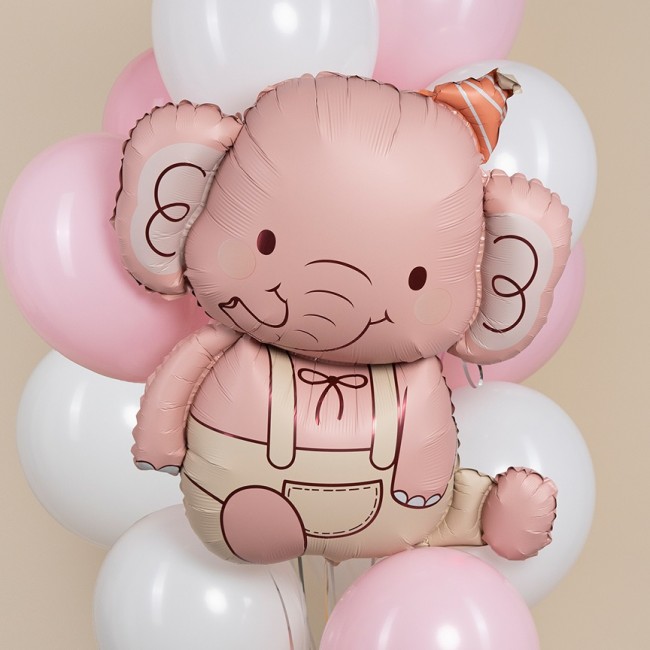 Fa (35''/89 см) Фигура, Слоник в колпачке, Розовый, 1 шт. в уп.