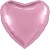 Ag (19''/48 см) Сердце, Розовый, Сатин, 1 шт.