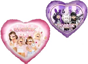 Fa (18''/46 см) Сердце, Блоки, Любимая игра, Розовый/Сиреневый, 1 шт. в уп.