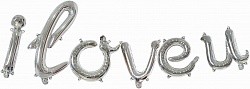 Fa (17&quot;/43 см) Набор букв Мини-Надпись &quot;I Love...&quot; (изящный курсив), Серебро, 1 шт. в упак.