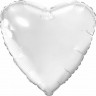Ag (19''/48 см) Сердце, Белый блеск, 1 шт.