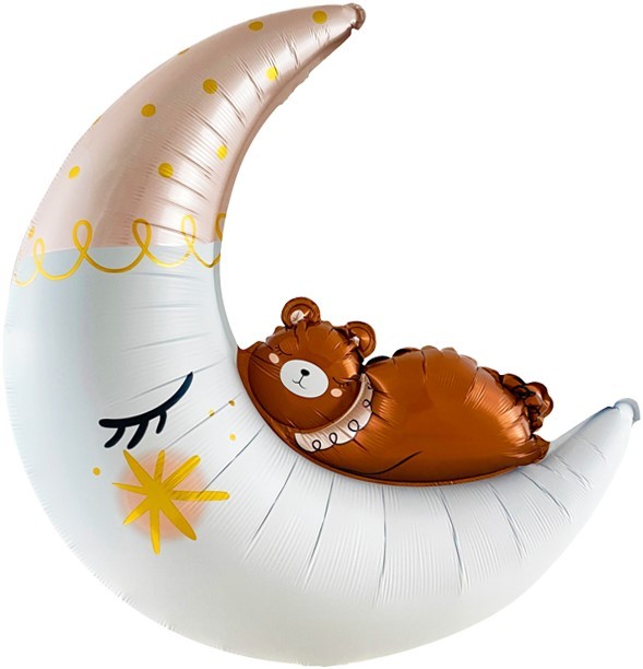 Fa (34"/86 см) Фигура, Полумесяц с медвежонком, 1 шт. в уп.