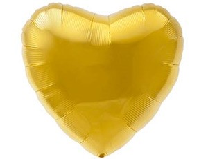 Ag (18''/45 см) /СЕРДЦЕ Металлик Золото, 1 шт.