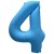 Вз (40''/102 см) Цифра 4, Неон Blue, 1 шт. в уп.