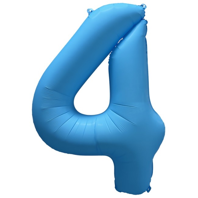 Вз (40''/102 см) Цифра 4, Неон Blue, 1 шт. в уп.
