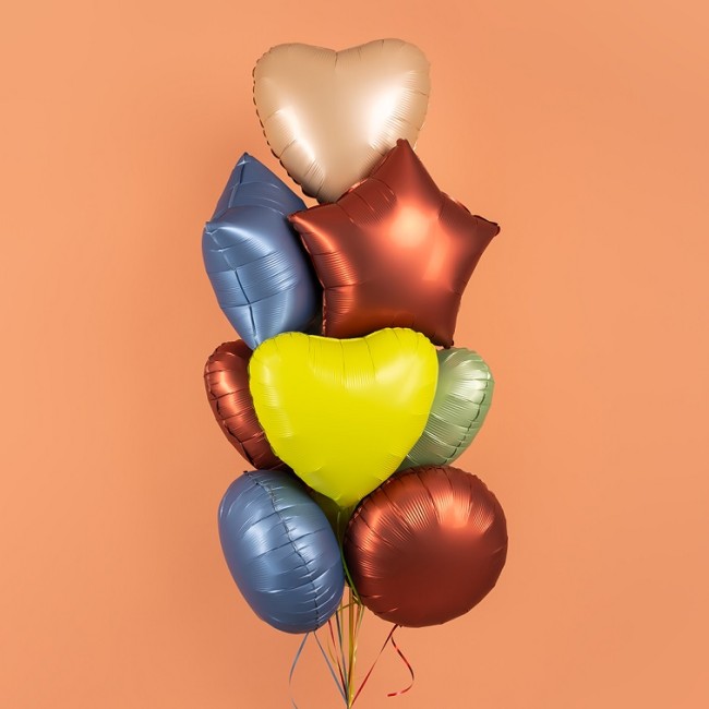 Gr (18''/46 см) Сердце, Кирпично-красный, Сатин, 1 шт.