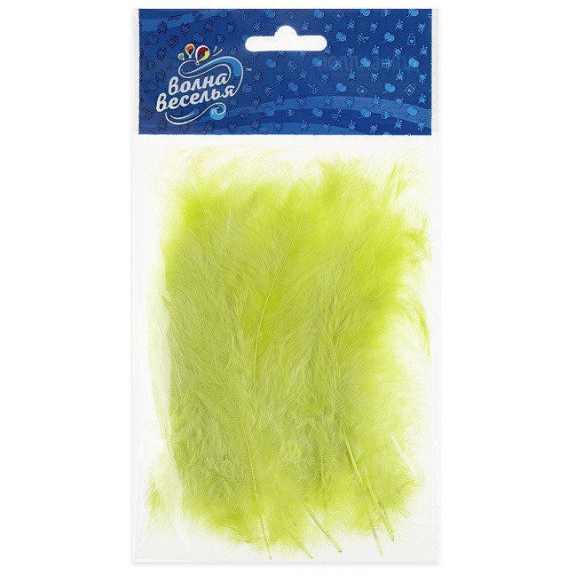 Перья, Премиум, Светло-зеленый, 12-15 см, 30 шт.