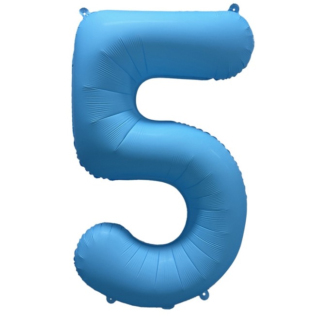 Вз (40''/102 см) Цифра 5, Неон Blue, 1 шт. в уп.