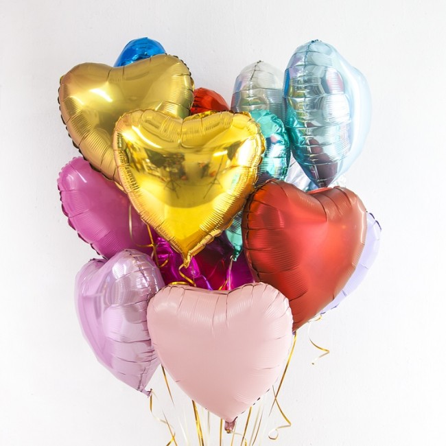 Gr (18''/46 см) Сердце, Рубиновый, Сатин, 1 шт.