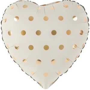 Fa (18''/46 см) Сердце, Золотой горошек, Кремовый, 1 шт.