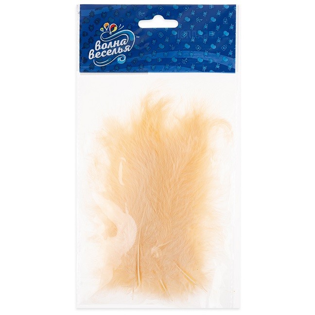 Перья, Премиум, Персиковый, 12-15 см, 30 шт.