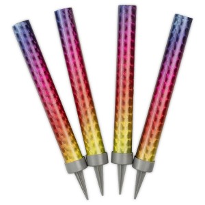 Свеча Фонтан для торта, 40 сек, Яркая радуга, Градиент, 12 см, 4 шт.