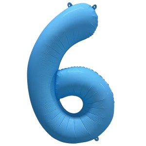 Вз (40''/102 см) Цифра 6, Неон Blue, 1 шт. в уп.