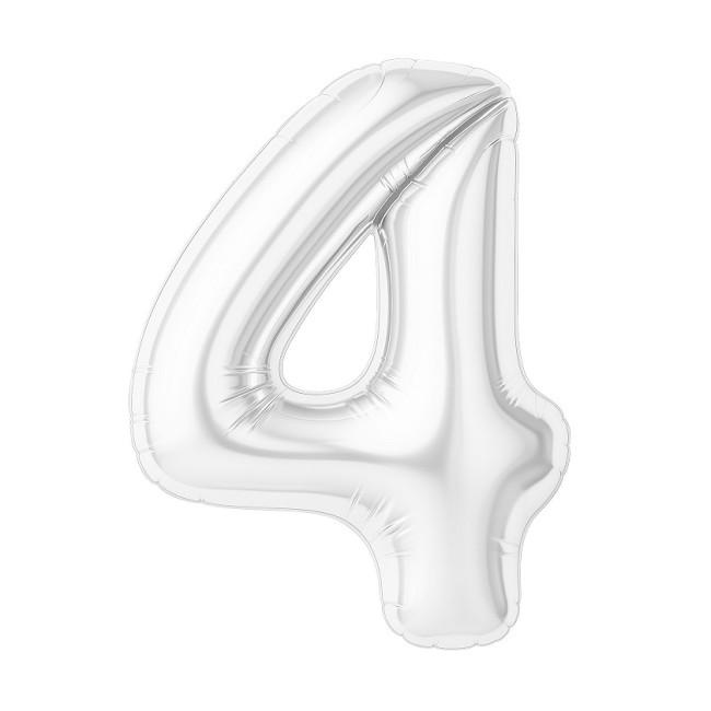 Ag (40''/102 см) Цифра, 4 Slim, Белый блеск, 1 шт. в уп.