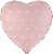 Fa (18''/46 см) Сердце, Кремовый горошек, Розовый, 1 шт.