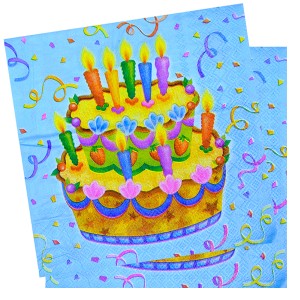 F 33см X 33см Салфетки Праздничный торт 20шт