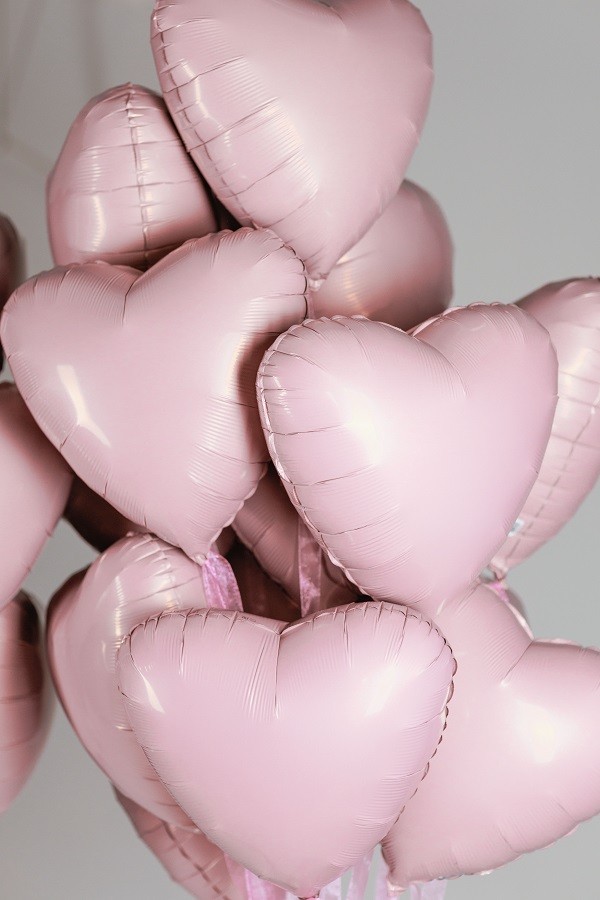 Ag (18''/46 см) Сердце, Пыльная роза, 1 шт.