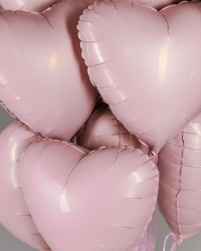 Ag (18''/46 см) Сердце, Пыльная роза, 1 шт.