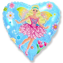 Fm (18"/45см) /Сердце, Фея на голубом, 1 шт.