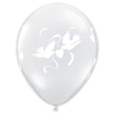 Ql (16"/40 см) Шелкография Голуби Diam Clear, 5 шт.