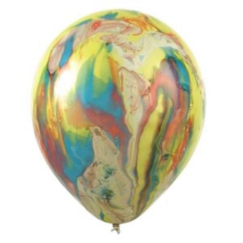 M (7"/18 см) Мрамор, Многоцветный (100 шт.)
