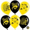 Вв (12"/30 см) Вечеринка Emoji, Черный (299)/Желтый (210), пастель, 2 ст, 100 шт.