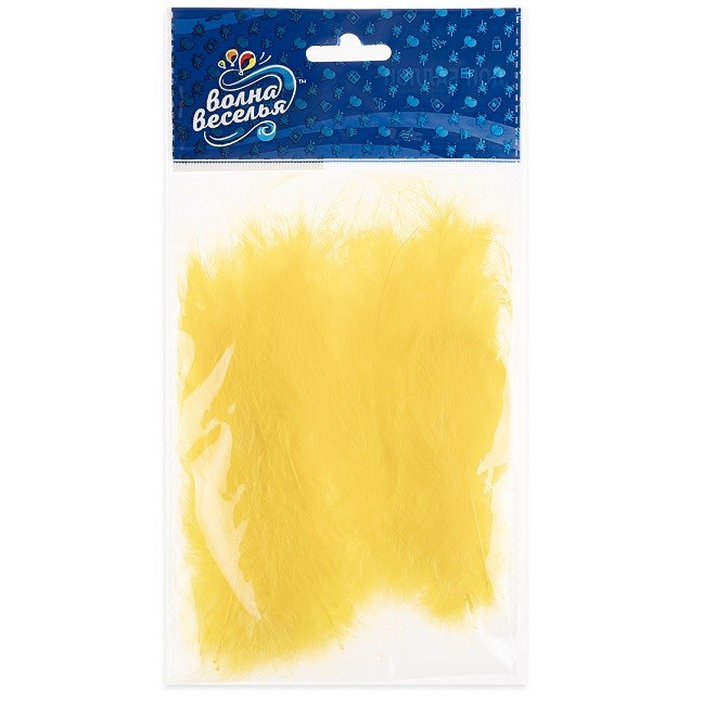 Перья, Премиум, Желтый, 12-15 см, 30 шт.