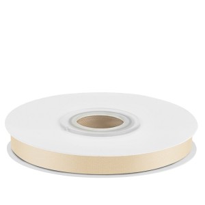 Лента атласная (0,7 см*22,85 м) Белое золото, 1 шт.