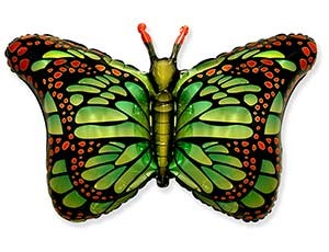 Fm (38''/97 см) /Бабочка крылья зеленые, 1 шт.