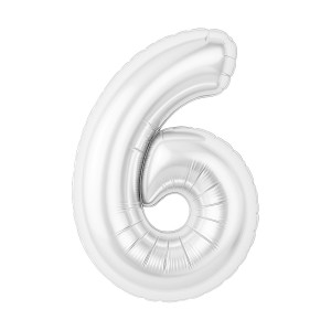 Ag (40''/102 см) Цифра, 6 Slim, Белый блеск, 1 шт. в уп.