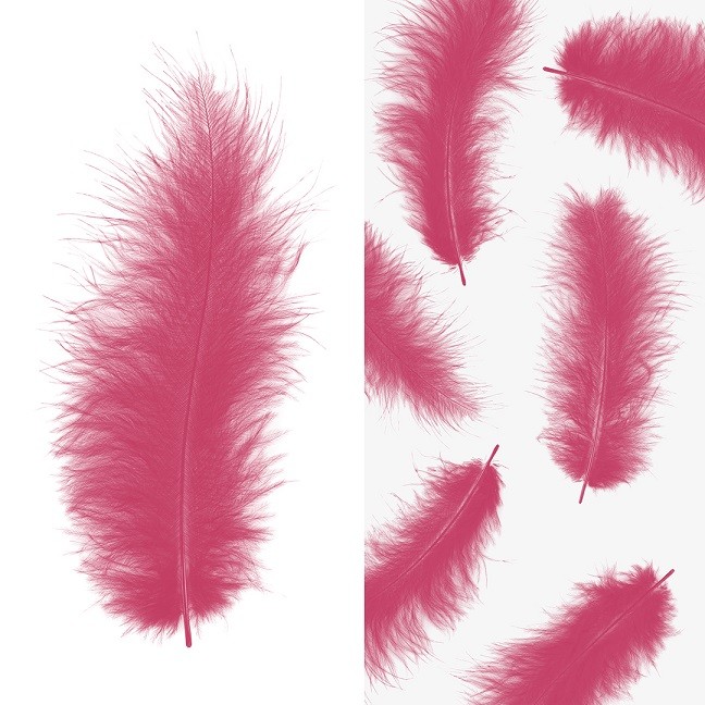 Перья, Премиум, Коралловый, 12-15 см, 30 шт.