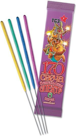 Бенгальский огонь Ассорти, 17 см, 6 шт.