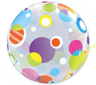 Q (22"/56см) /BUBBLE Polka Dots, 1 шт.