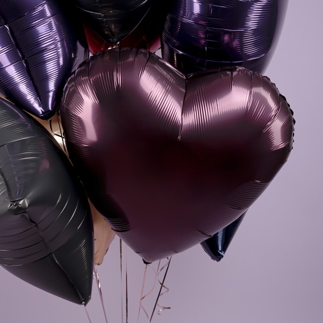 Ag (30''/76 см) Сердце, Темная вишня, 1 шт. в уп.