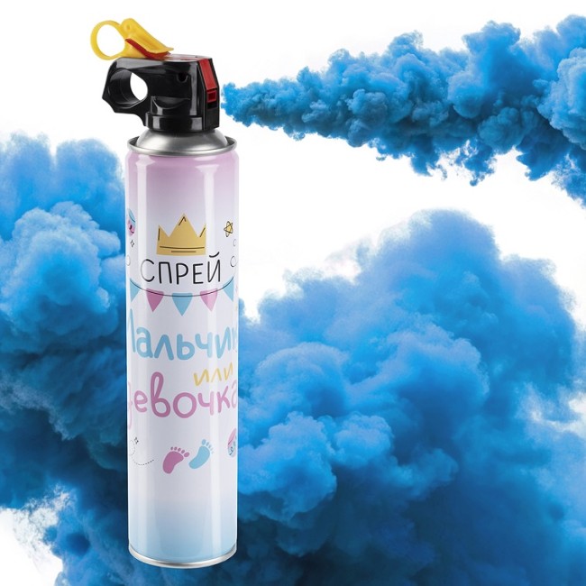 Спрей краска Холи для Гендер Пати, 22-24 сек, Голубой, 450 г.