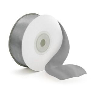 Лента Атлас Серебро, 5 см * 22,85 м