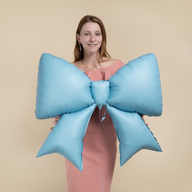 Fa (39''/99 см) Фигура, Бант, Голубой, Сатин, 1 шт. в уп.