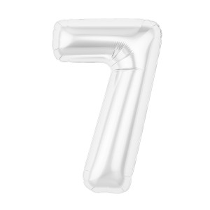 Ag (40''/102 см) Цифра, 7 Slim, Белый блеск, 1 шт. в уп.