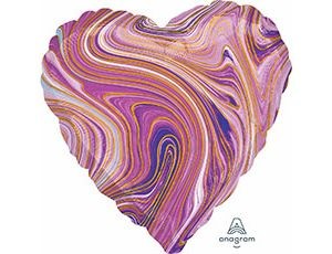 Аn (19''/48 см) СЕРДЦЕ Мрамор Purple, 1 шт.
