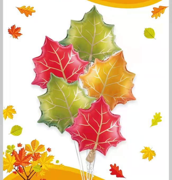 Fa (24''/61 см) Фигура, Кленовый лист, Красный, 1 шт.