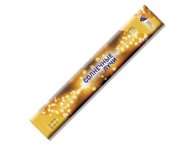 Бенгальский огонь Солнечные лучи, 60 сек, Золото, 40 см, 8 шт.