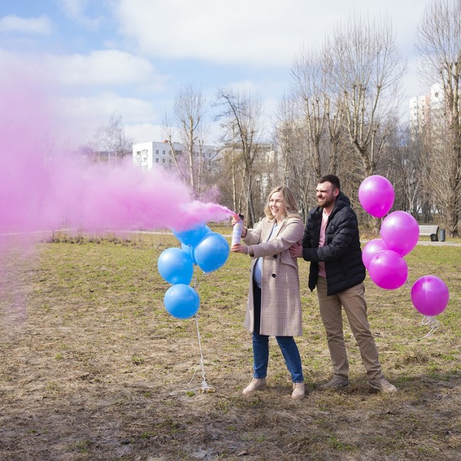 Спрей краска Холи для Гендер Пати, 22-24 сек, Розовый, 450 г.